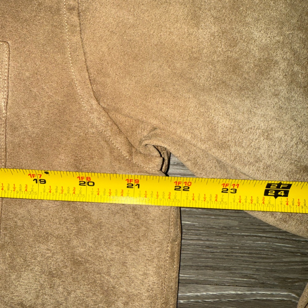 Vintage Brandini Suede Button Up Shirt Jacket Shacket Brown Mens Medium - Picture 4 of 5